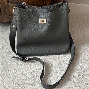 Mellow World Gray Vegan Leather Shoulder Bag